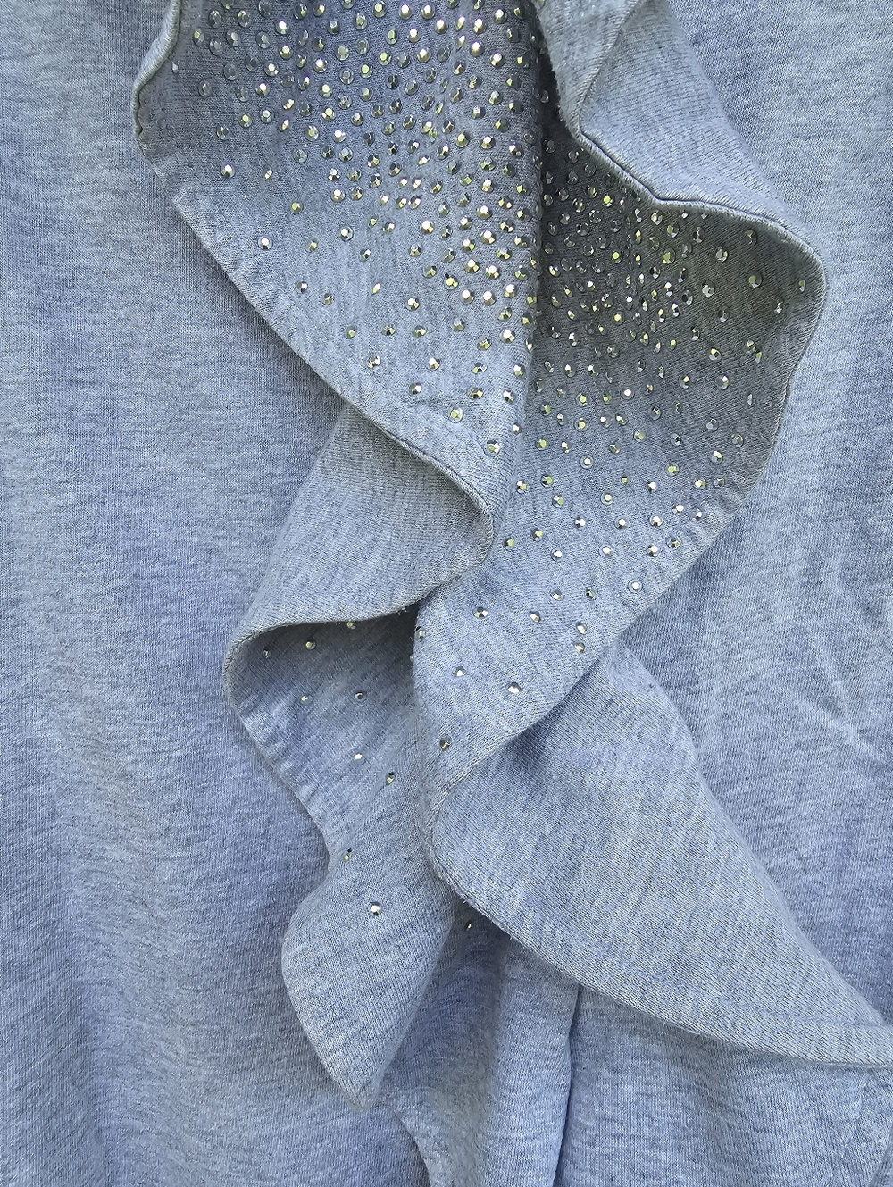 Ted Baker Embellished Ruffle Detail Top Soft Gray Size 1 (US SIZE 4) - Picture 4 of 7